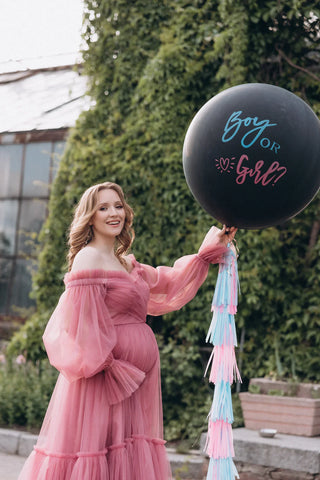 Pregnancy pink dress floor length baby shower dress