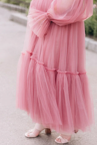 Pregnancy pink dress floor length baby shower dress