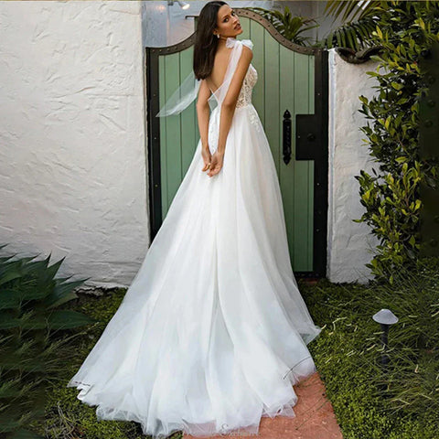 Pretty Sexy Backless Mermaid Square Neck Wedding Dresses Off Shoulder Sleeveless Boho Bridal Gowns With Train Bride Dresses 2023