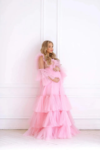 Puffy Tulle Baby Shower Dress for Women