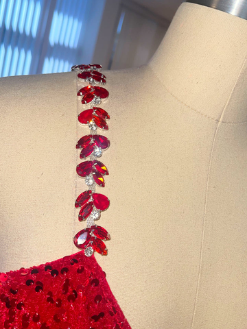 Vestido de fiesta de quinceañera con lentejuelas, corte en A, falda de capas, estilo popular Y07