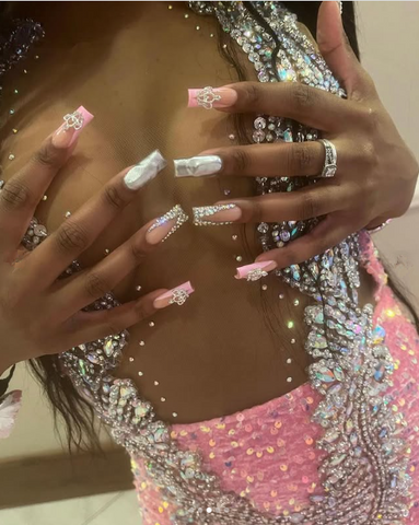 Robe de soirée sirène rose à sequins et perles, modèle Y8016