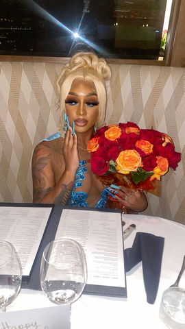 Vestido sexy azul sin mangas para fiesta de bienvenida, atuendo para el 22 cumpleaños para chicas negras Y2239