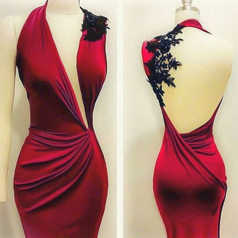 Robe de bal sirène, robe de bal bordeaux, robe de bal tendance, robe de soirée sexy, robe de soirée sur mesure Y791