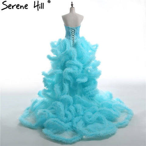 Robe de mariée luxueuse à plumes, longueur mi-mollet, avec traîne longue et duveteuse, modèle HA2032, 2025 