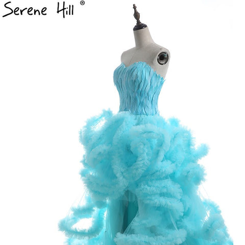 Robe de mariée luxueuse à plumes, longueur mi-mollet, avec traîne longue et duveteuse, modèle HA2032, 2025 