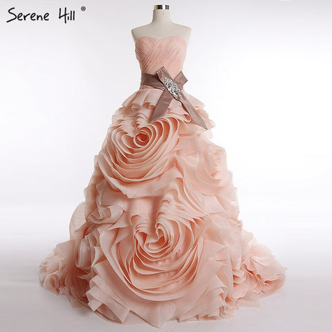 Real photo 2025  Brand Design Robe De Mariage Bridal  Wedding Dress Ruffles Beading Crystal  Burgundy Wedding Dress HM6681