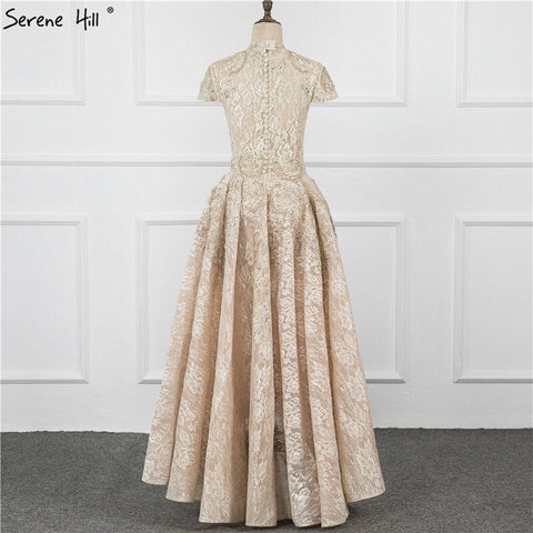 Red Asymmetrical Luxury Lace Evening Dresses 2025 Sleeveless Sexy Beading Cryastal Formal Dress LA70227