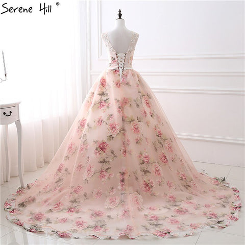 Romantic Flowers Pattern Fashion Sexy Wedding Dress Sleeveless Theme Photography Tulle Bridal Gown 2025 Robe De Mariee HS26405