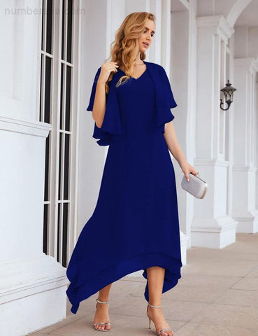 Robe de mariée grande taille en mousseline Sunnderly avec veste, idéale pour les cérémonies de mariage (SY28073) 