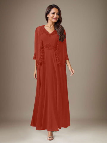 Plum A-Line Sequins Chiffon Dress