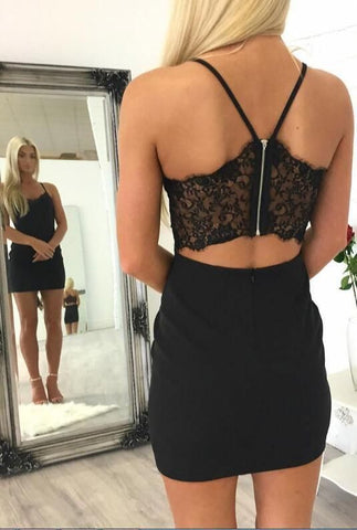 petite robe noire courte robe de bal robe de bal noire S1189