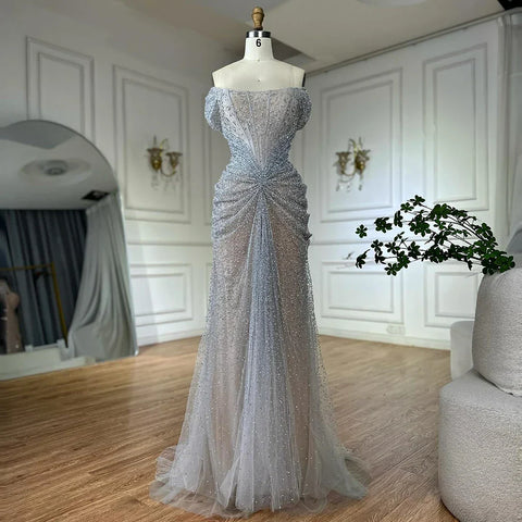 Luxury Designer Beaded Mermaid Evening Dresses Elegant Formal Gown LA72905