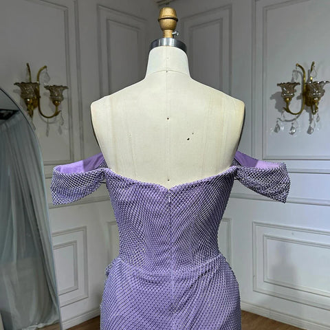 Elegant Purple Evening Dresses Gowns with Sleeveless Tulle for Formal Occasion 2025 LA72790