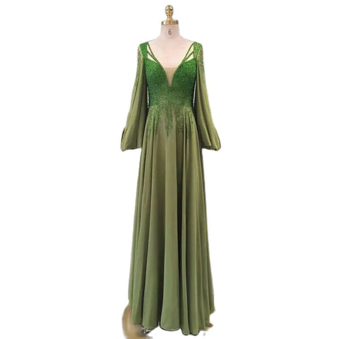 Vestidos de noche largos de lujo con lentejuelas y cuentas, corte en A, color fucsia árabe, para mujer, ideales para fiestas (2025) LA72380 