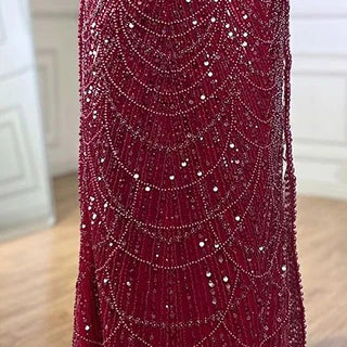 2025 Saudi Arabic Turquoise Mermaid Evening Dress With Pearls Beaded Cape Sleeves For Formal Occasion LA72590A