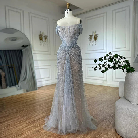 Luxury Designer Beaded Mermaid Evening Dresses Elegant Formal Gown LA72905