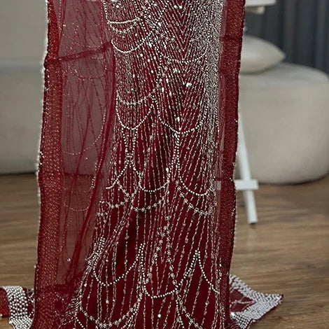 2025 Saudi Arabic Turquoise Mermaid Evening Dress With Pearls Beaded Cape Sleeves For Formal Occasion LA72590A