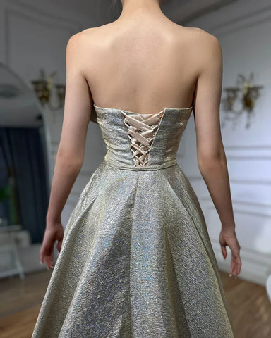 Champagne Mermaid  Elegant Evening Dresses Gowns 2025 Sleeveless Simple For Women Party LA70626A