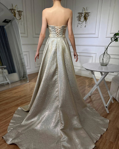 Champagne Mermaid  Elegant Evening Dresses Gowns 2025 Sleeveless Simple For Women Party LA70626A