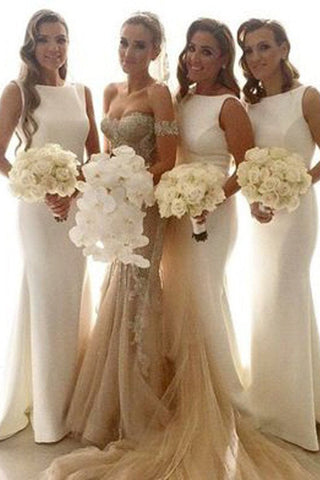 Mermaid Simple Long Wedding Party Dresses, Bridesmaid Dresses