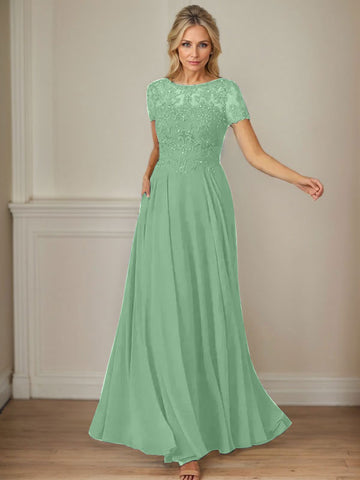 Vestido de gasa azul marino oscuro de corte en A con escote barco y lentejuelas 