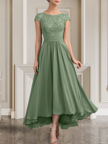 A-line Scoop Floor-Length Lace Chiffon Mother of the Bride Dress With Sequins