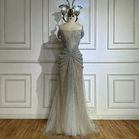 Luxury Designer Beaded Mermaid Evening Dresses Elegant Formal Gown LA72905