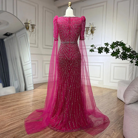 Luxury  Fuchsia Evening  Dress  Mermaid Gown for Formal Occasion LA72774