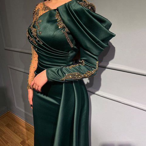 Robe sirène verte Kralen Avond Jurken 2025, élégante robe de luxe pour femmes, LA71578 