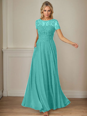 Vestido de gasa azul marino oscuro de corte en A con escote barco y lentejuelas 