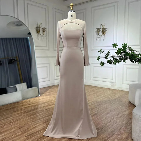 2025 Dubai Blue Satin Mermaid Black Luxury Arabic Lace up Evening Dresses Gowns for Women Wedding Party LA72416