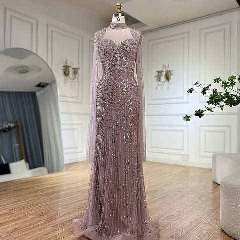 2025 Luxury Dubai Nude Sweetheart Mermaid Beaded Evening Gowns for Women Party LA72560