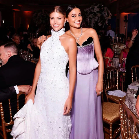 2025 Saudi Lilac Two-Piece Satin A-Line Evening Dresses for Women Strapless Corset for Formal Occasion LA72765