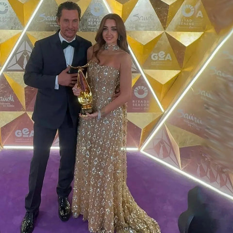 2025 Nude Strapless Beaded A-Line  Evening Dress for  Occasion Saudi LA72871