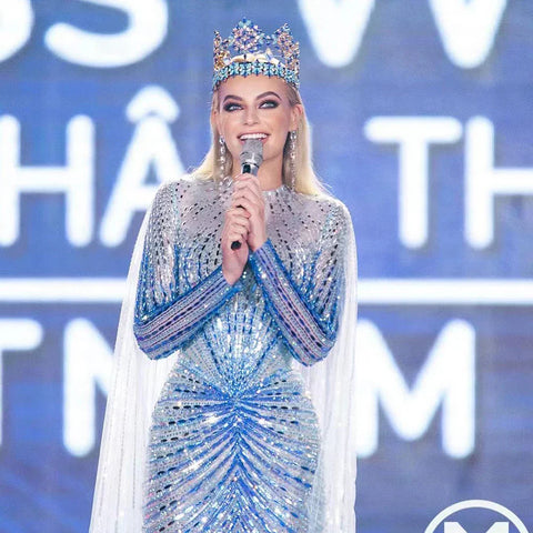 Arabic Blue Mermaid Elegant Evening Dresses Gowns Long 2025 Beaded Luxury For Women Party LA71846