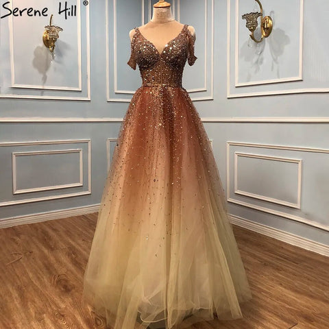 Robe de soirée rouge à changement progressif, style arabe, luxueuse, perlée, coupe trapèze, sexy, pour femme, tenue de mariage, LA70983, 2025 