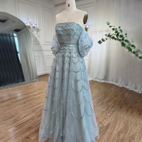 Vestidos de noche largos, elegantes, de sirena, sexis, sin tirantes, con cuentas, color rosa árabe, para mujer, para bodas y fiestas 2025 LA72130 