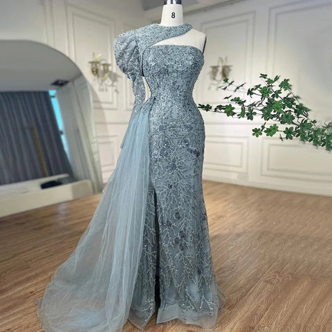 Robe de soirée sirène rose élégante, asymétrique, fendue, avec perles, pour femme, tenue de mariage, modèle 2025, LA72188 