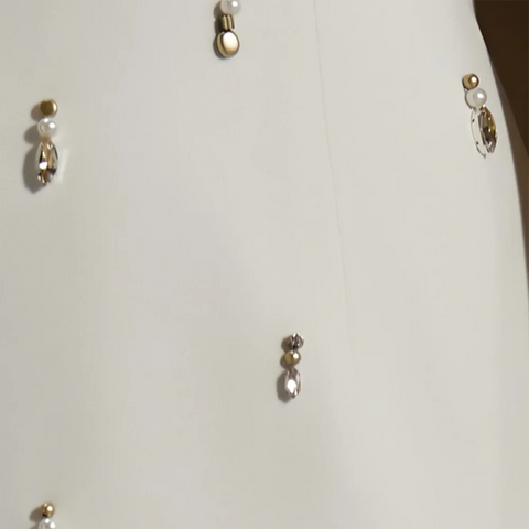 Arabic White Hijabs Mermaid Elegant Long Cloak Beaded Satin Dubai Evening Dresses Gowns For Women Party LA72487