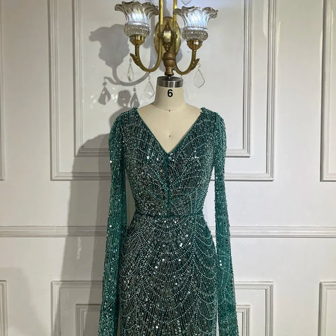 Luxury White Feather Evening Dress with Cape Sleeves LA72160