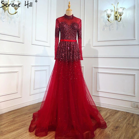 Vestido de noche negro plateado de corte A, cuello alto, lentejuelas, mangas largas, sexy, formal, para mujer, para fiestas, LA70066 