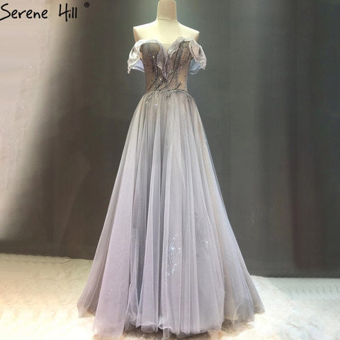 Blue A-Line Sexy Evening Dresses Gowns 2025 Beading Sleeveless For Women Wedding Party LA71148