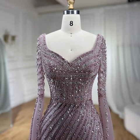 Blue Sweetheart Mermaid Evening Gown with Beaded Overskirt - Luxury Dresses for Woman's Wedding Party 2025 LA72314