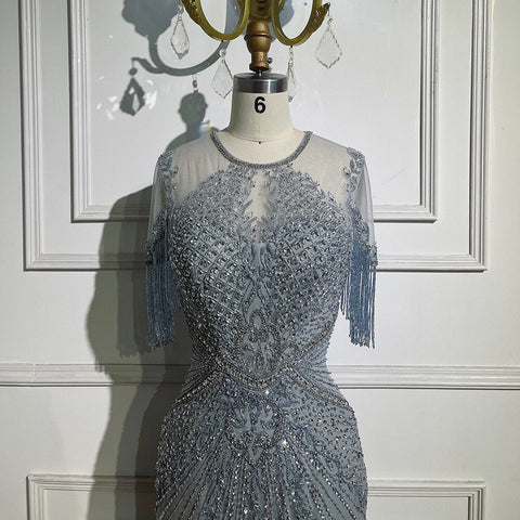 Caramel Cap Sleeves Tassel  Mermaid Beaded Evening Dresses Wedding Party Gowns For Mother of the Bride  2025 LA72069