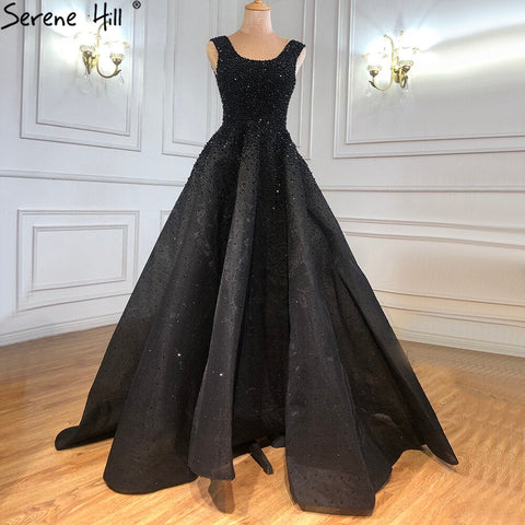 Robe de soirée de luxe à lacets, coupe A-Line, champagne, perles et cristaux, style Dubaï, pour femme, tenue de mariage, LA70232 