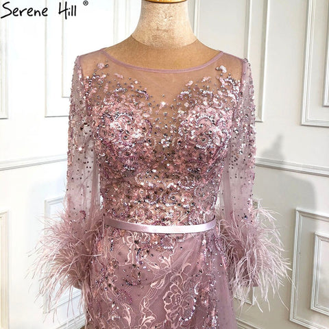 Evening Dress Long  Wine Red  Mermaid Dress  Beaded Feathers With Cloak Party Gown Women Party  LA70827