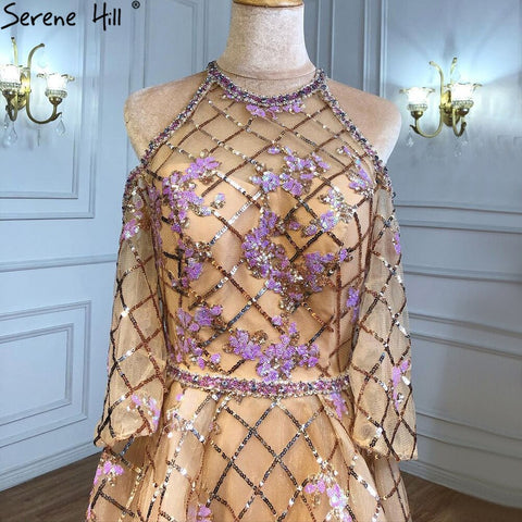 Vestido midi dorado de lujo hasta el tobillo, ideal para fiestas de noche y bodas (colección 2025). Modelo LA71051. 