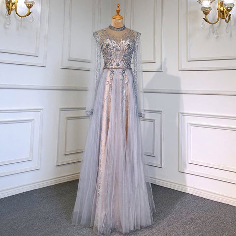 Vestidos de noche de lujo con mangas capa doradas, estilo sirena con cuentas, elegantes, para mujer, ideales para fiestas (LA71604) 