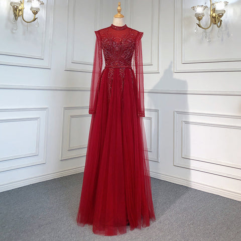 Vestidos de noche de lujo con mangas capa doradas, estilo sirena con cuentas, elegantes, para mujer, ideales para fiestas (LA71604) 